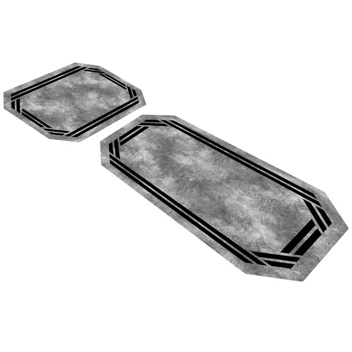 Mijölnir Juego de alfombrillas de baño gris y negro Mijölnir Juego de alfombrillas de baño gris y negro